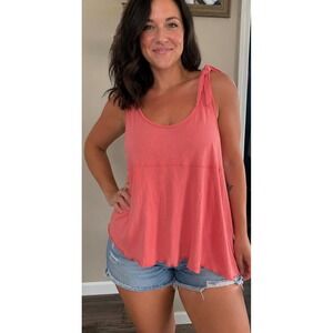 Anthropologie Pure + Good Coral Tie Shoulder Tank Top – Size MP Petite – NWT